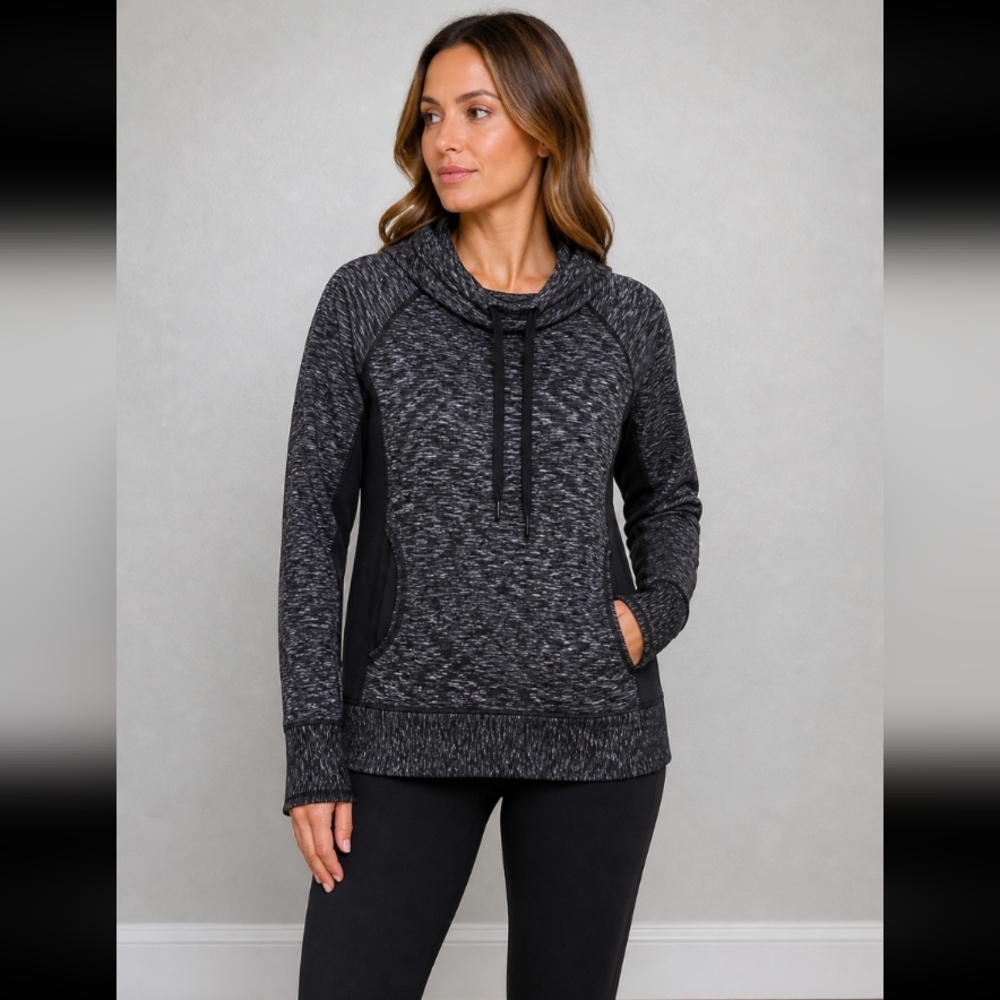 BALANCE OUTDOOR COLLECTION Heathered Pullover Drawstring Collar Lightwiegt Small